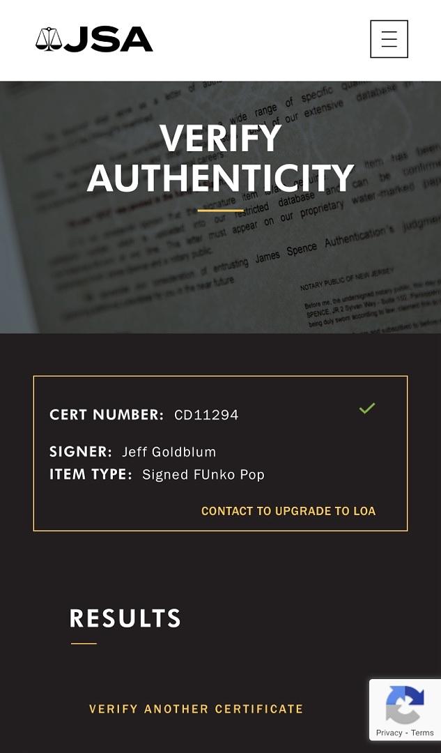 Jeff Goldblum Signed Funko Pop #1701 "The Wizard" (Wicked) - JSA COA #01