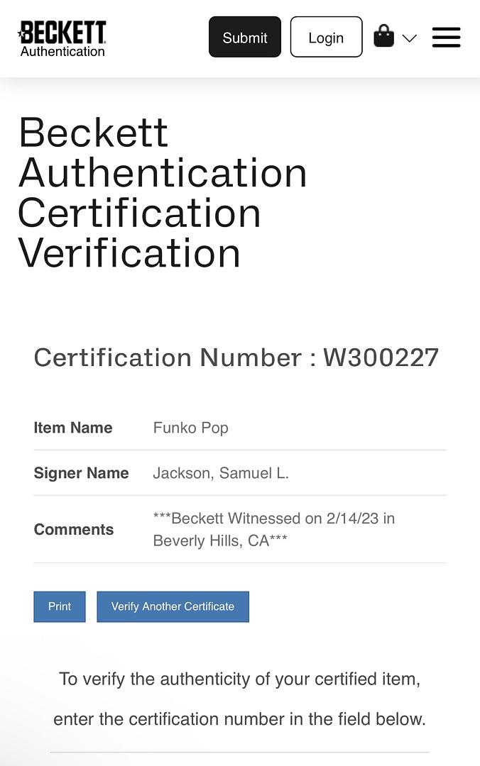 Samuel L. Jackson Signed Funko Pop #1115 Nick Fury (Avengers / Marvel Secret Invasion) - Beckett COA