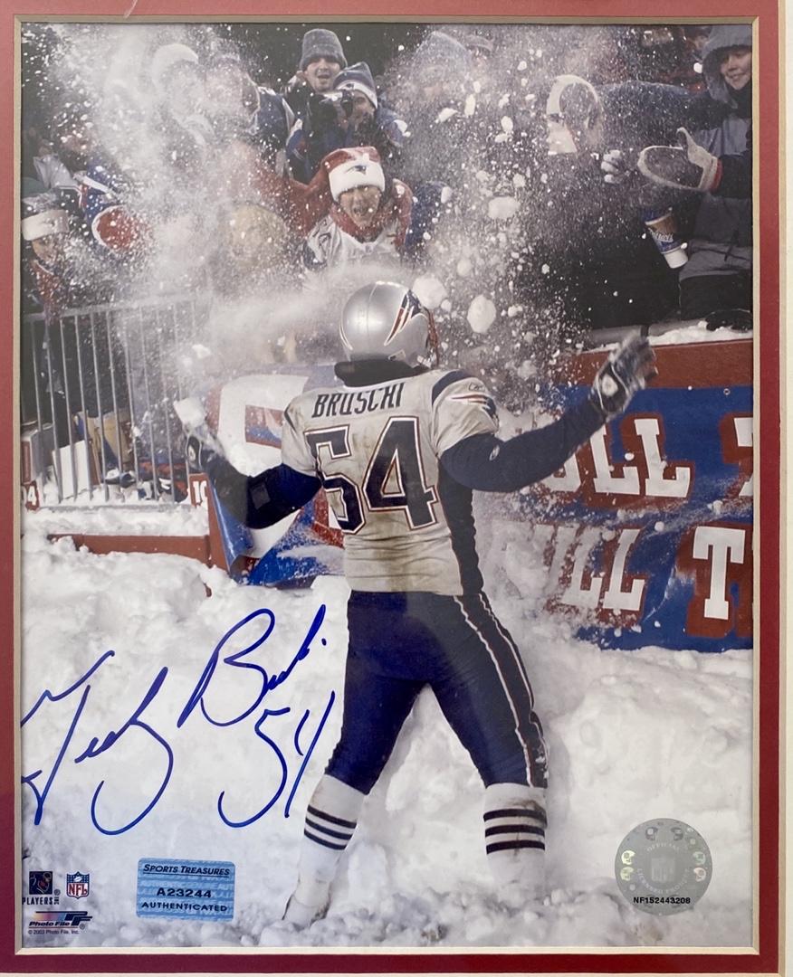 Tedy Bruschi Signed 8x10 Photo New England Patriots -Sports Treasures COA