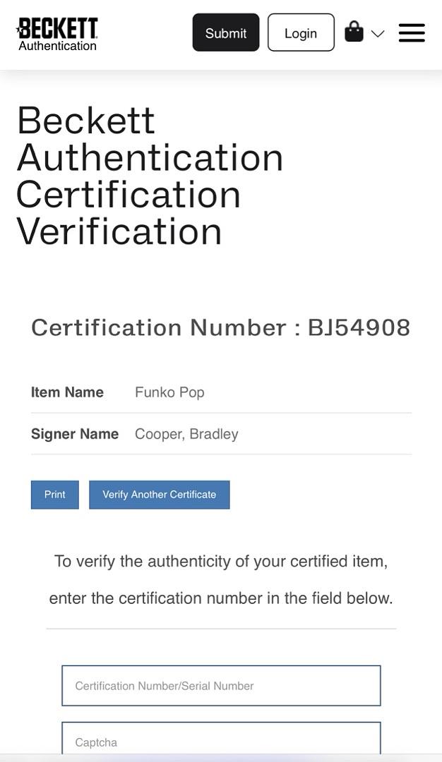 Bradley Cooper Signed Funko Pop #1211 "Rocket Raccoon" GOTG - Beckett COA #03