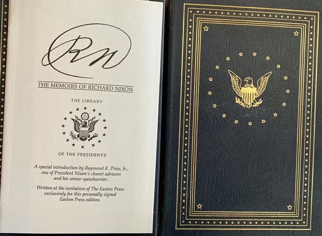 Richard Nixon Autographed Memoirs Volume I &II - Easton Press