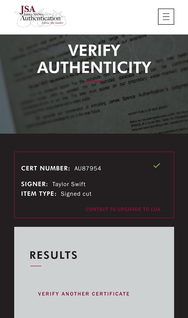 Taylor Swift Signed Purple Guitar - JSA COA #07
