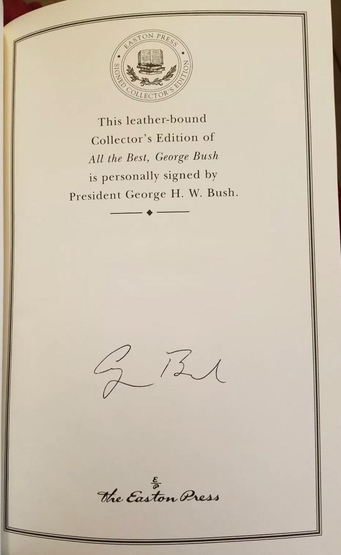 George Bush Autographed Book All the Best Easton Press (Red Binding) - #02