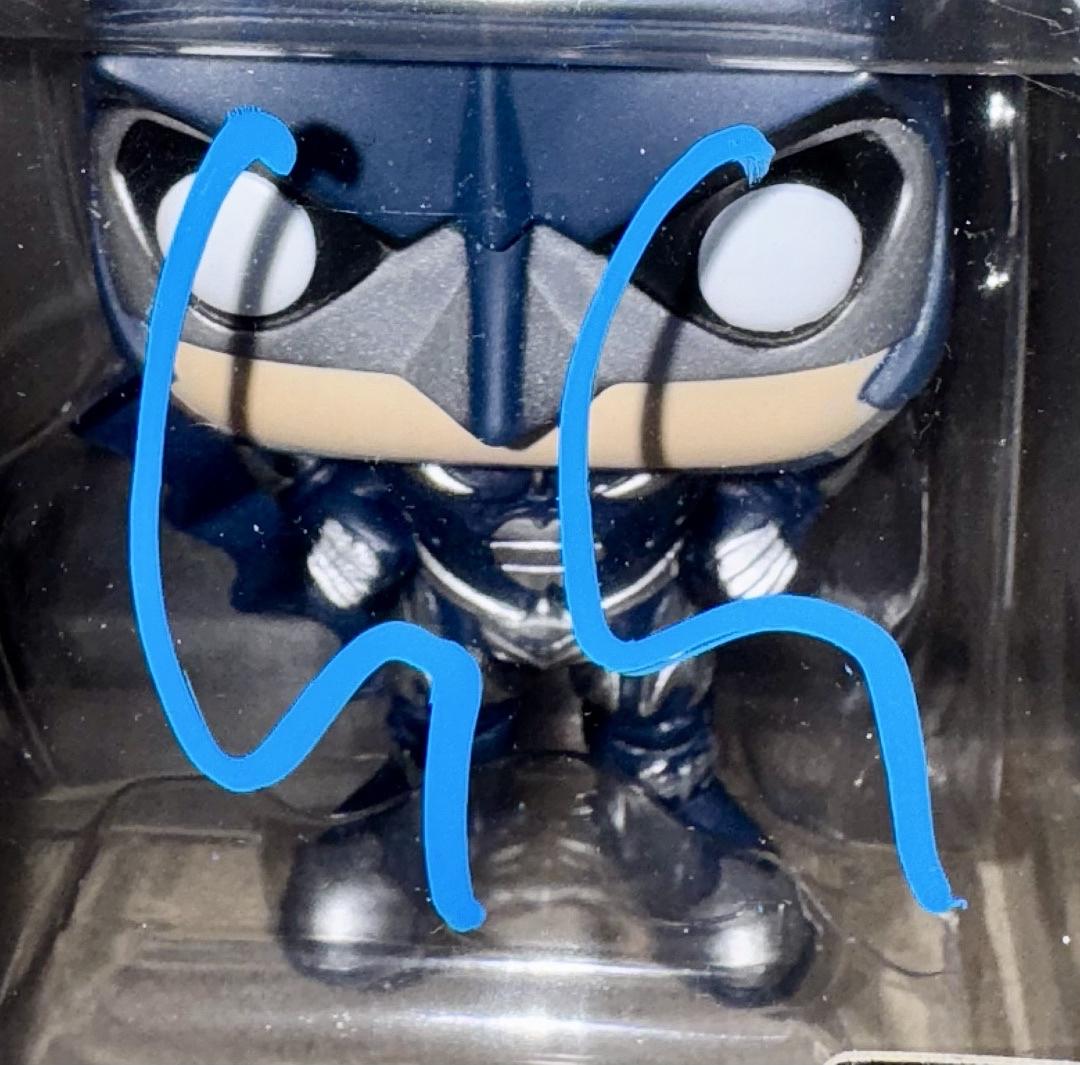 George Clooney Signed Funko Pop #314 Batman (Blue Ink) - Beckett COA #06