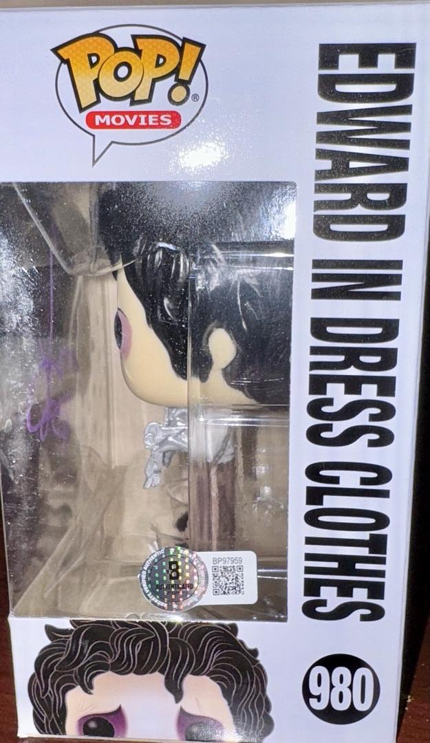 Johnny Depp Signed Funko Pop #980 Edward Scissorhands (Purple Ink) - Beckett COA