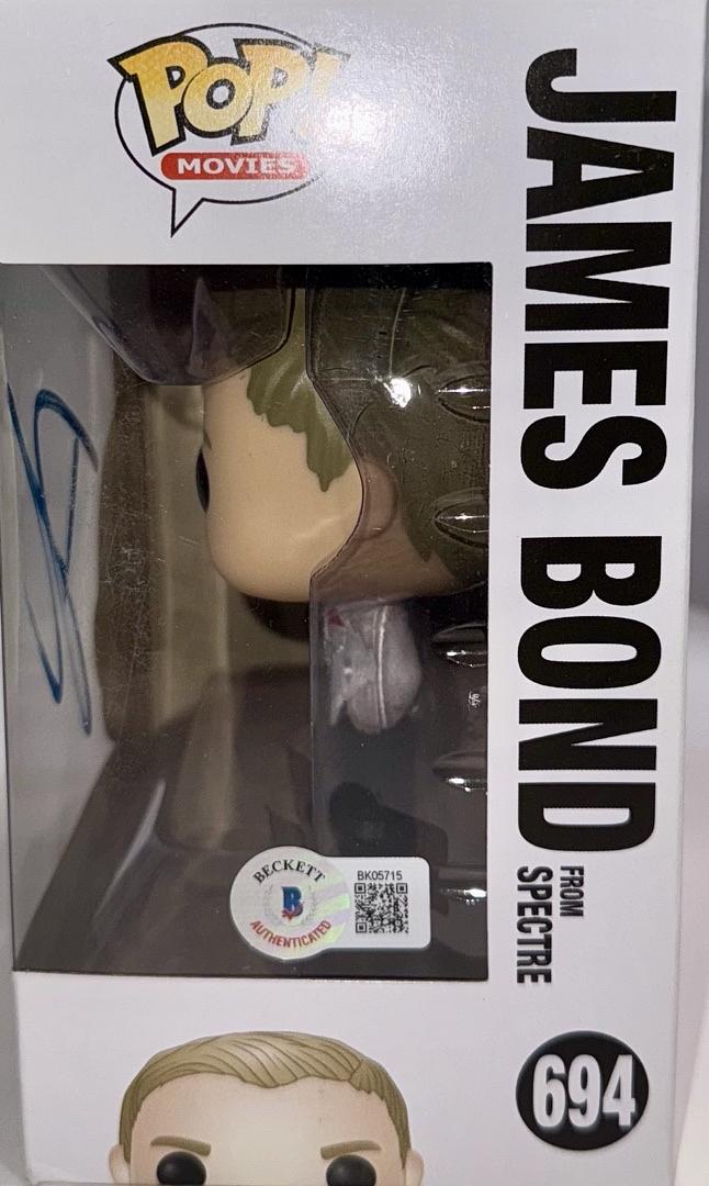 Daniel Craig Signed Funko Pop #694 James Bond (Blue Ink) - Beckett COA #1