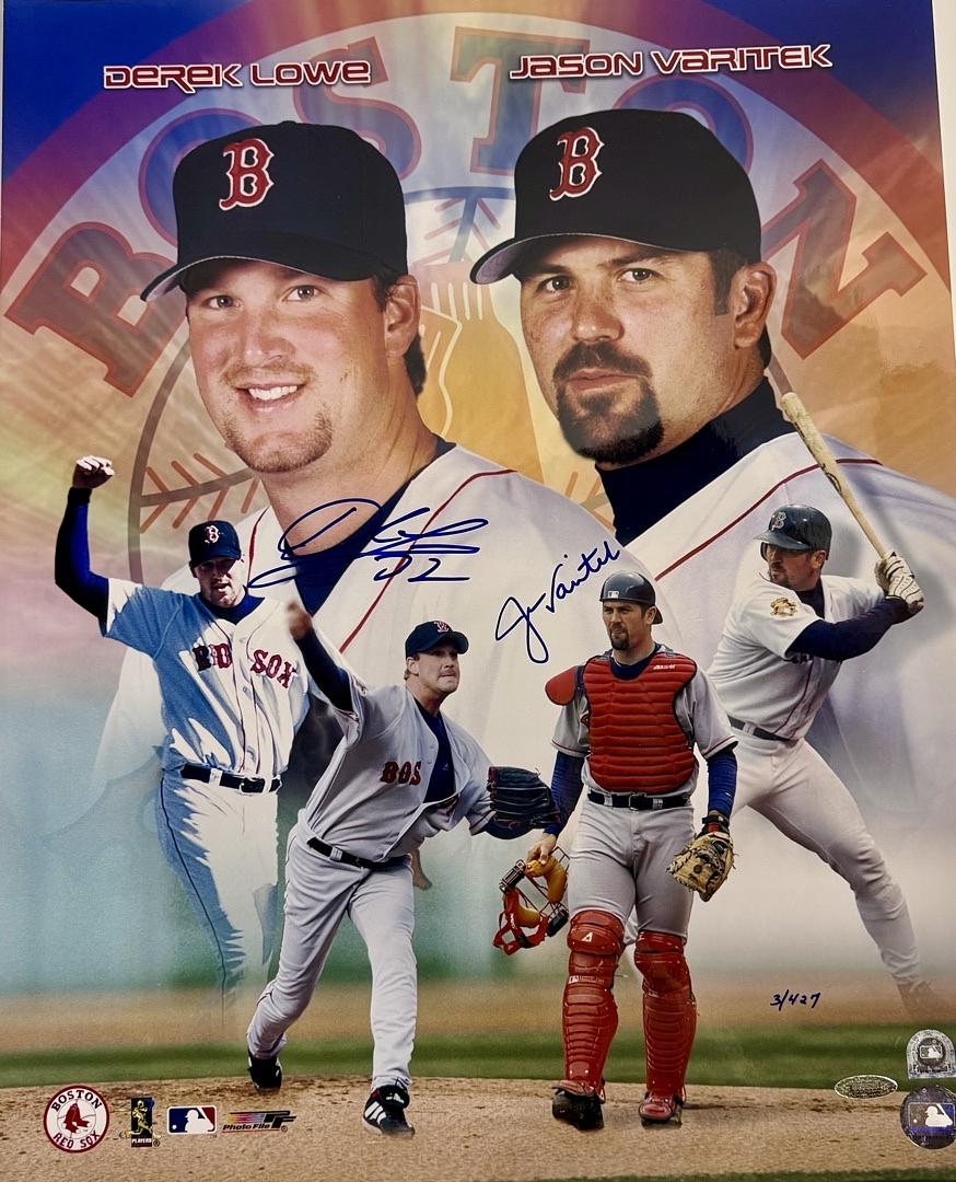 Jason Varitek & Derek Lowe Signed 16x20 Photo Boston Red Sox - TriStar COA