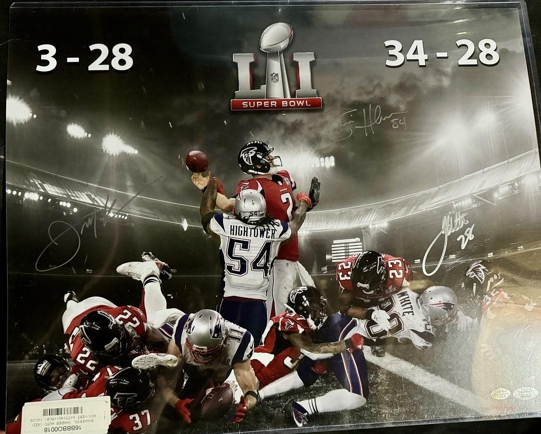 Julian Edelman, Dante Hightower, James White Signed 16x20 Photo New England Patriots (Superbowl LI) - JSA COA