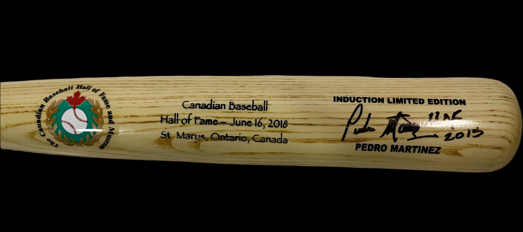 Pedro Martinez Autographed Limited Edition Blonde Canadian Baseball HOF Bat w/Inscription (02)