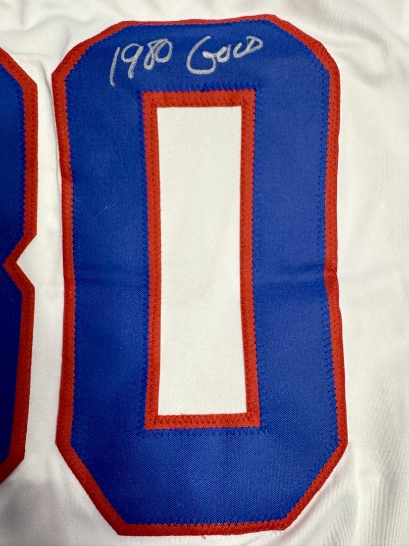 Jim Craig 1980 Signed Team USA Hockey Jersey w/ "1980 Gold" Inscription - Beckett COA #01
