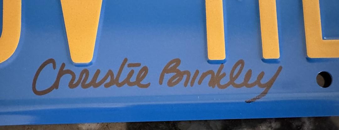 Christie Brinkley Signed License Plate (National Lampoons Vacation) - Beckett COA #01