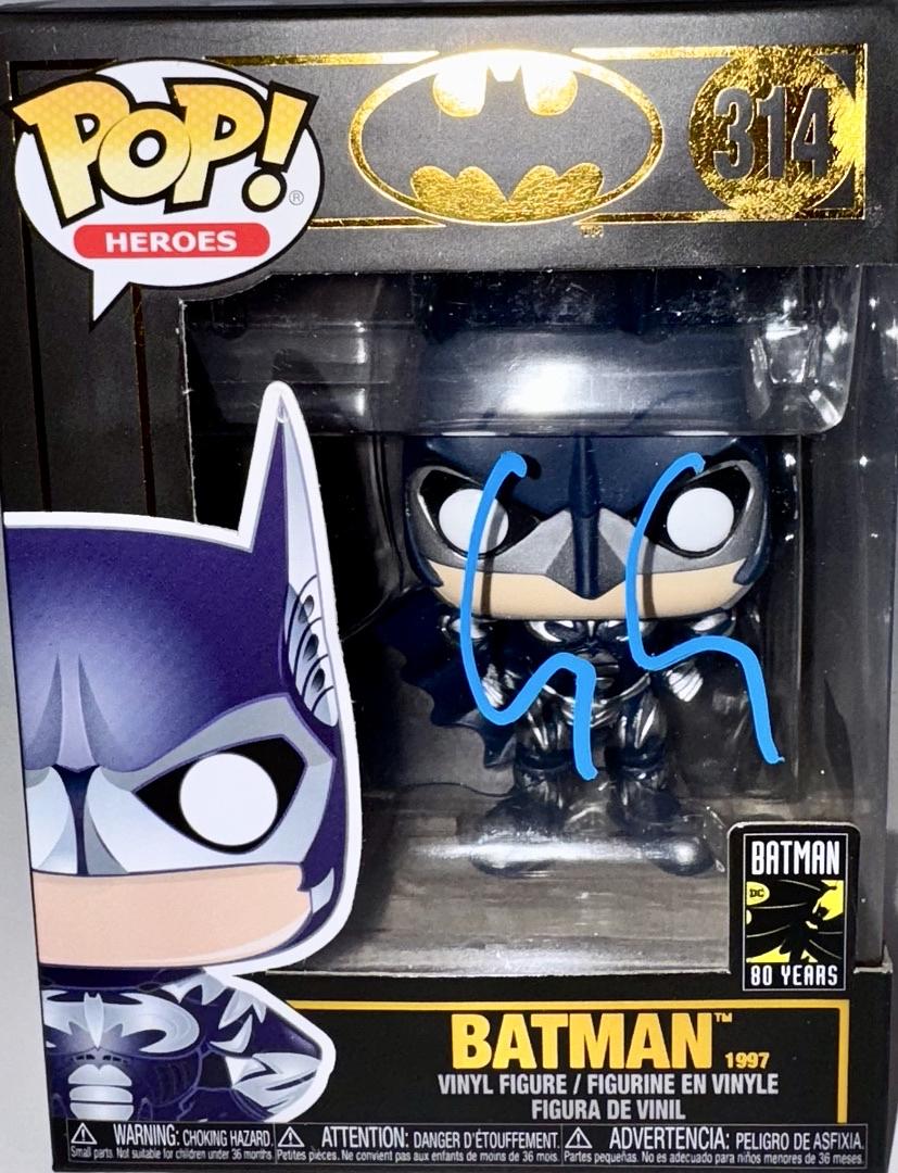 George Clooney Signed Funko Pop #314 Batman (Blue Ink) - Beckett COA #06