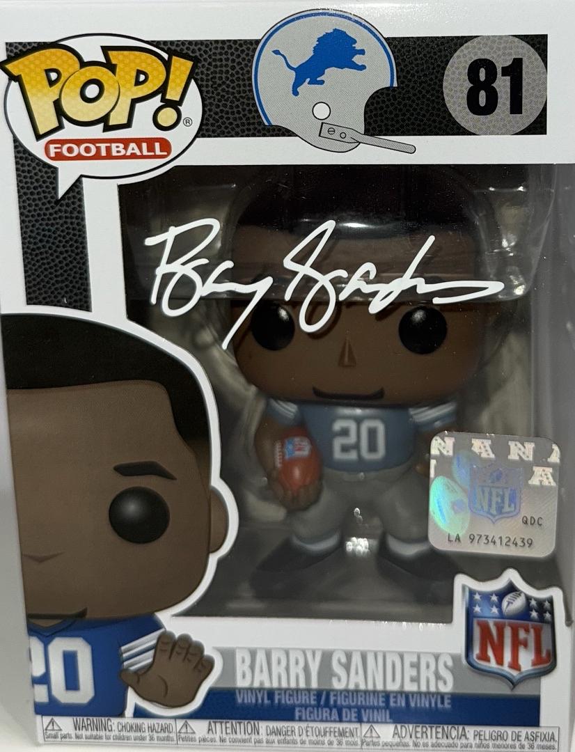 Barry Sanders Signed Funko Pop #81 Detriot Lions - Beckett COA