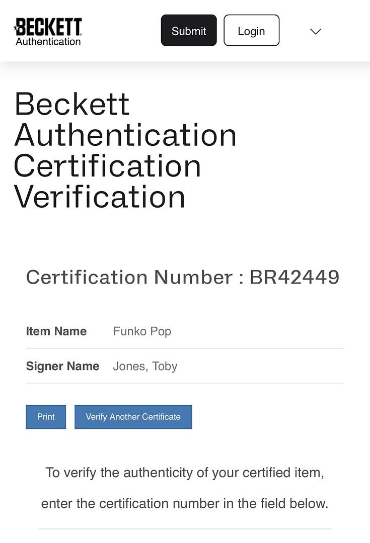 Toby Jones Signed Funko Pop #17 Dobby (Harry Potter) - Beckett COA #02