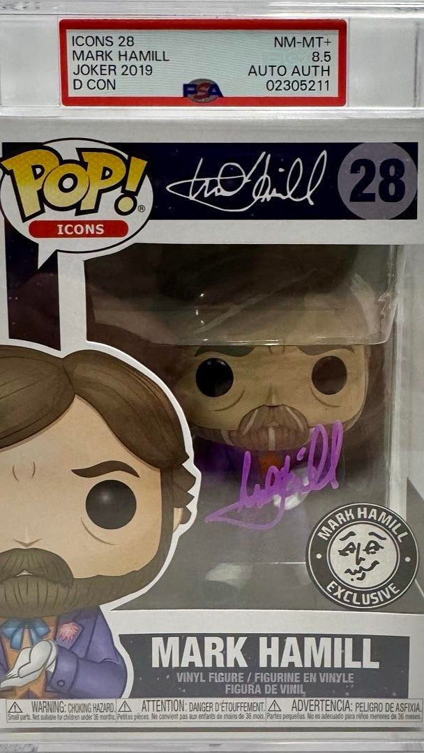 Mark Hamill Signed Encapsulated and Graded Funko Pop #28 Joker / Mark Hamill Exclusive - Official Pix COA PSA Graded
