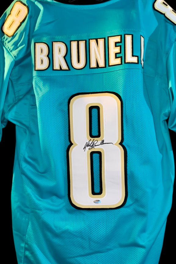 Mark Brunelle Signed Custom Teal Jaguars Jersey - Schwartz COA #02