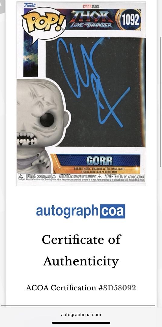 Christian Bale Signed Funko Pop #1092 Gorr (Thor Love & Thunder) - ACOA #01