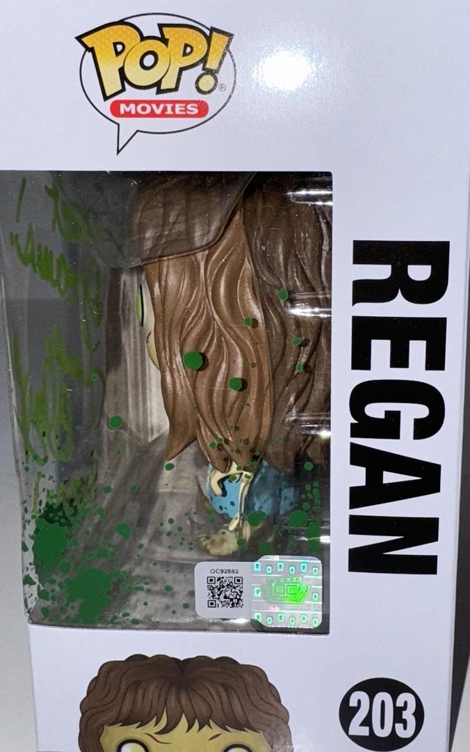 Linda Blair Signed Funko Pop #203 Regan (The Exorcist) w/inscription and character name - OC Celebrity Marketing #01