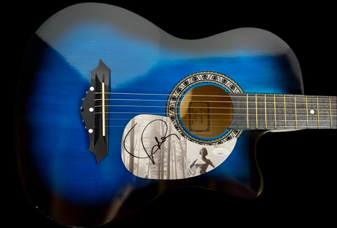 Taylor Swift Signed Black/Blue Guitar JSA COA #01