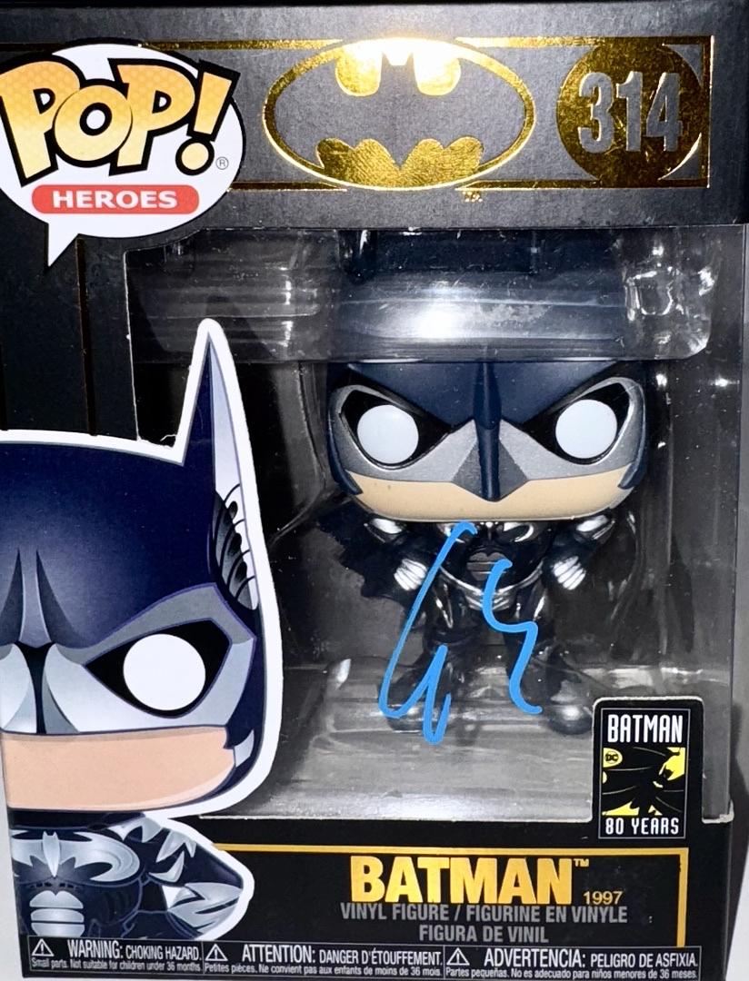 George Clooney Signed Funko Pop #314 Batman (Blue Ink) - Beckett COA #5
