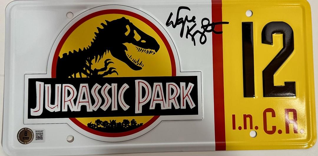 Wayne Knight Signed License Plate (Jurassic Park) - Beckett COA