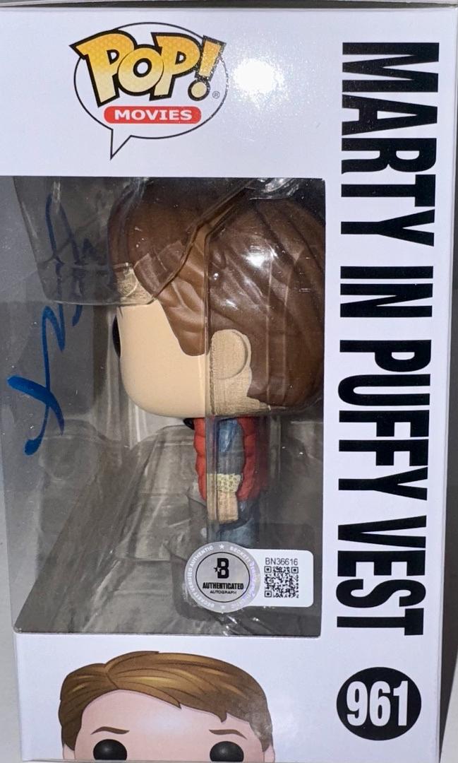 Michael J Fox Signed Funko Pop #961 Marty McFly Back To The Future - Beckett COA #3