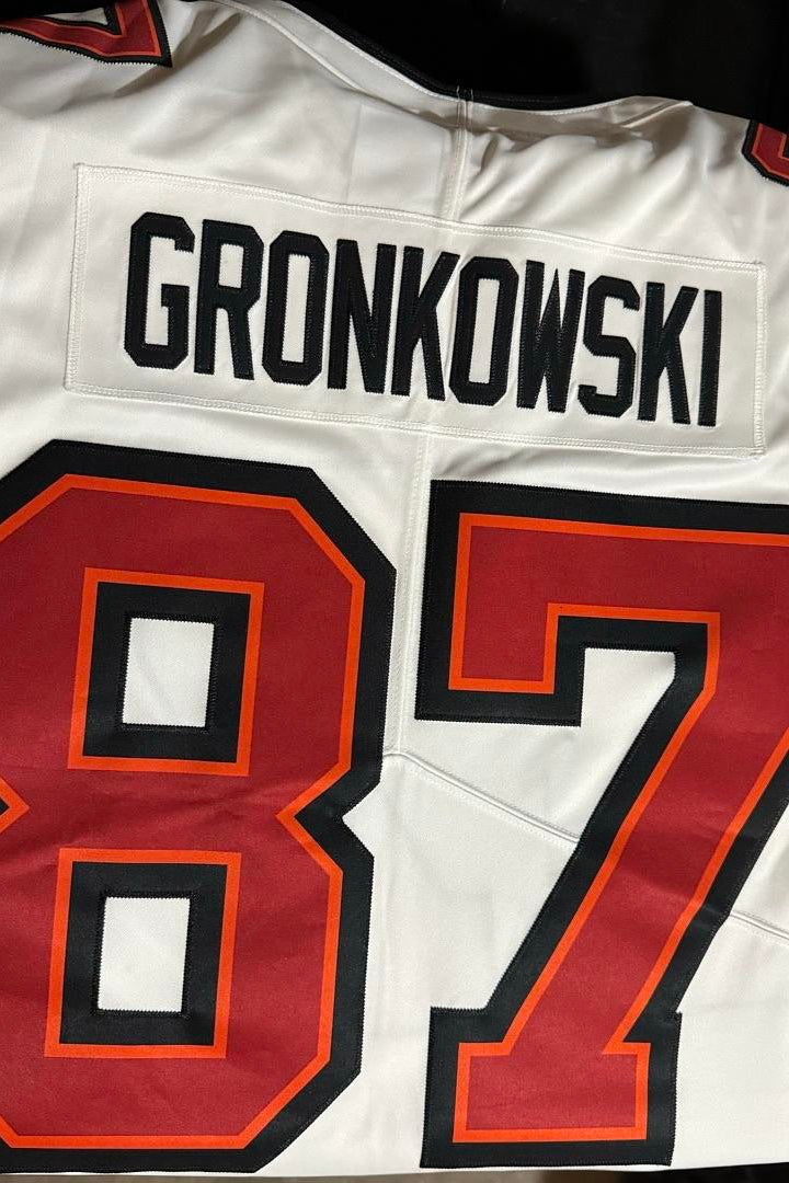 Rob Gronkowski Signed Tampa Bay Super Bowl Jersey w/ "Fire the Cannons" Inscription *VERY RARE* - Radtke Sports COA