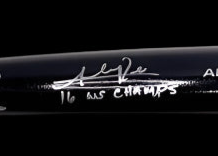 Addison Russell Autographed Black Rawlings Bat w/ 2016 WS Champs Inscription Schwartz COA