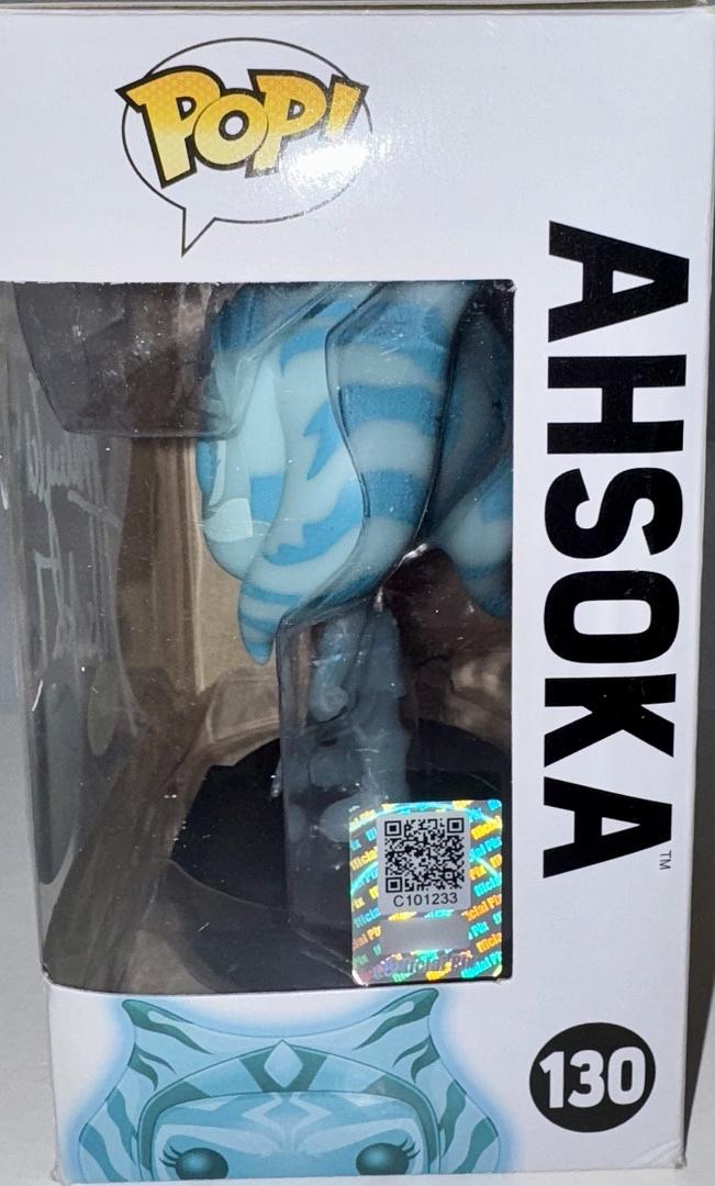 Ashley Eckstein Exclusive Signed Funko Pop #130 "Ahsoka" (Star Wars) w/Inscription - Official Pix #01