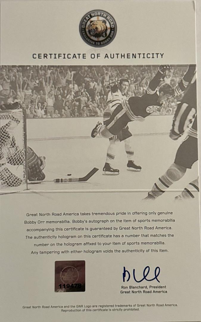 Bobby Orr Signed 16x20 Photo Boston Bruins - GNR / Orr COA