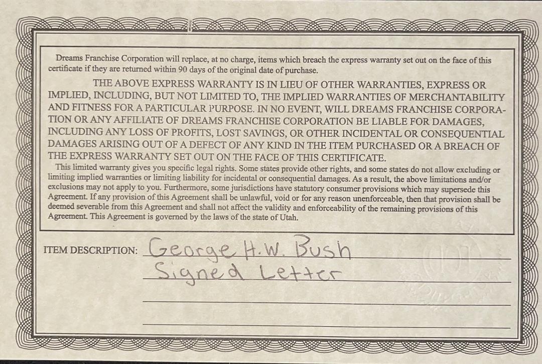 President George Bush Signed & Framed Walkers Point Card Letter - PSA COA