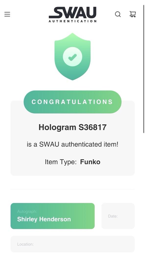 Shirley Henderson Signed Funko Pop #61 Moaning Myrtle (Harry Potter) *RARE* - SWAU