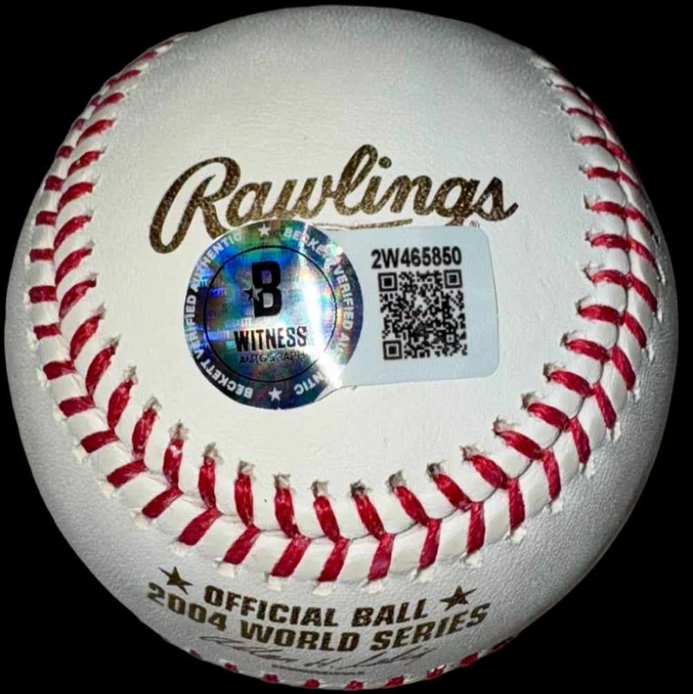 Manny Ramirez Autographed Rawlings Official 2004 World Series Baseball w/ MVP Inscription Beckett COA #02