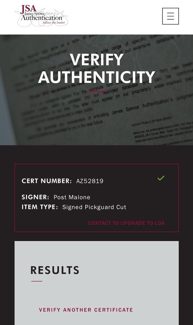 Post Malone Signed Red/Black Guitar - JSA COA #02