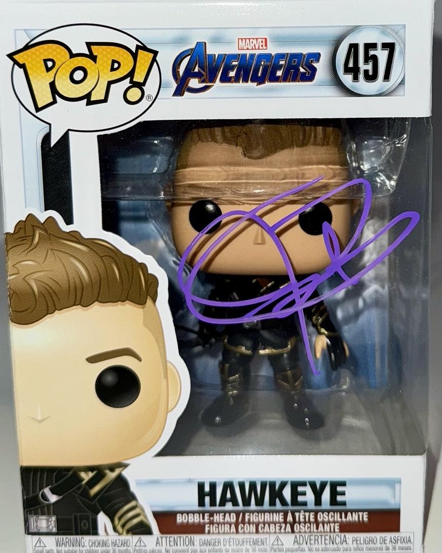 Jeremy Renner Signed Funko Pop #457 "Hawkeye" (Avengers) - Beckett COA