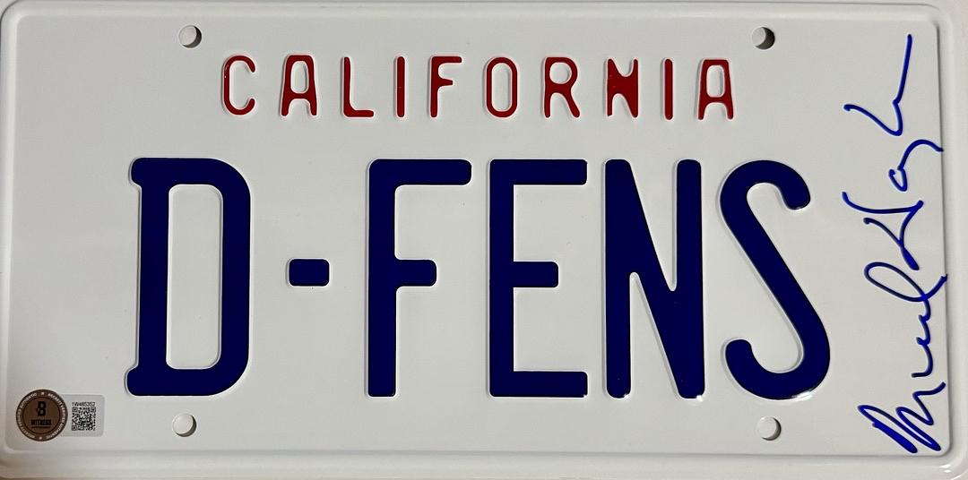 Michael Douglas Signed License Plate (Falling Down) - Beckett COA #01