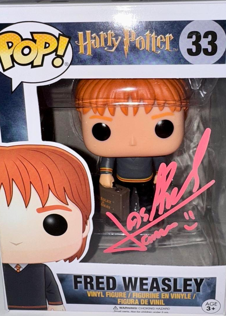 James Phelps Signed Funko Pop #33 "Fred Weasley" (Harry Potter) - Official Pix