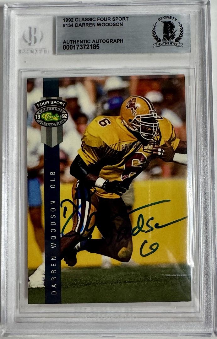 Darren Woodson 1992 Classic Four Sport Signed Card - Beckett COA #02