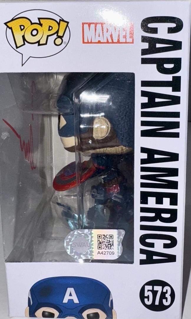 Chris Evans Signed Funko Pop #573 Captain America - SWAU #2