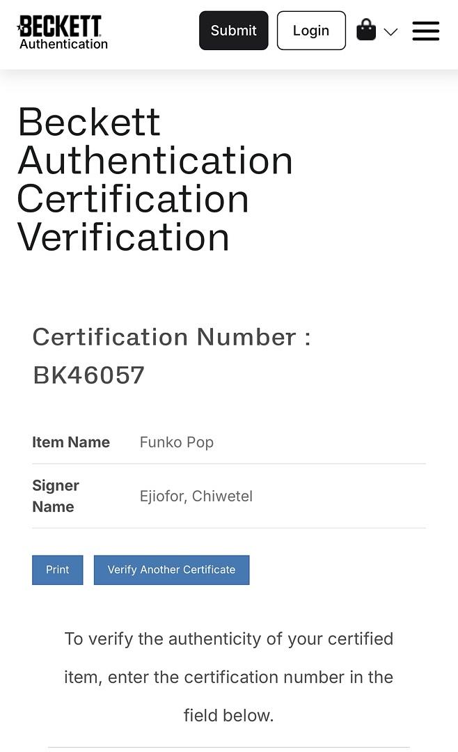 Chiwetel Ejiofor Signed Funko Pop #1003 "Master Mordo" (Dr. Strange) - Beckett COA