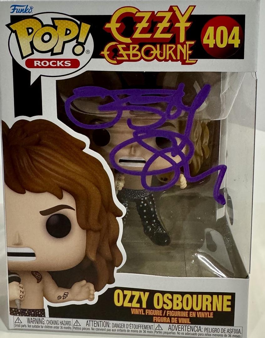 Ozzy Osbourne Signed Funko Pop #404 (Purple Ink) - Beckett COA