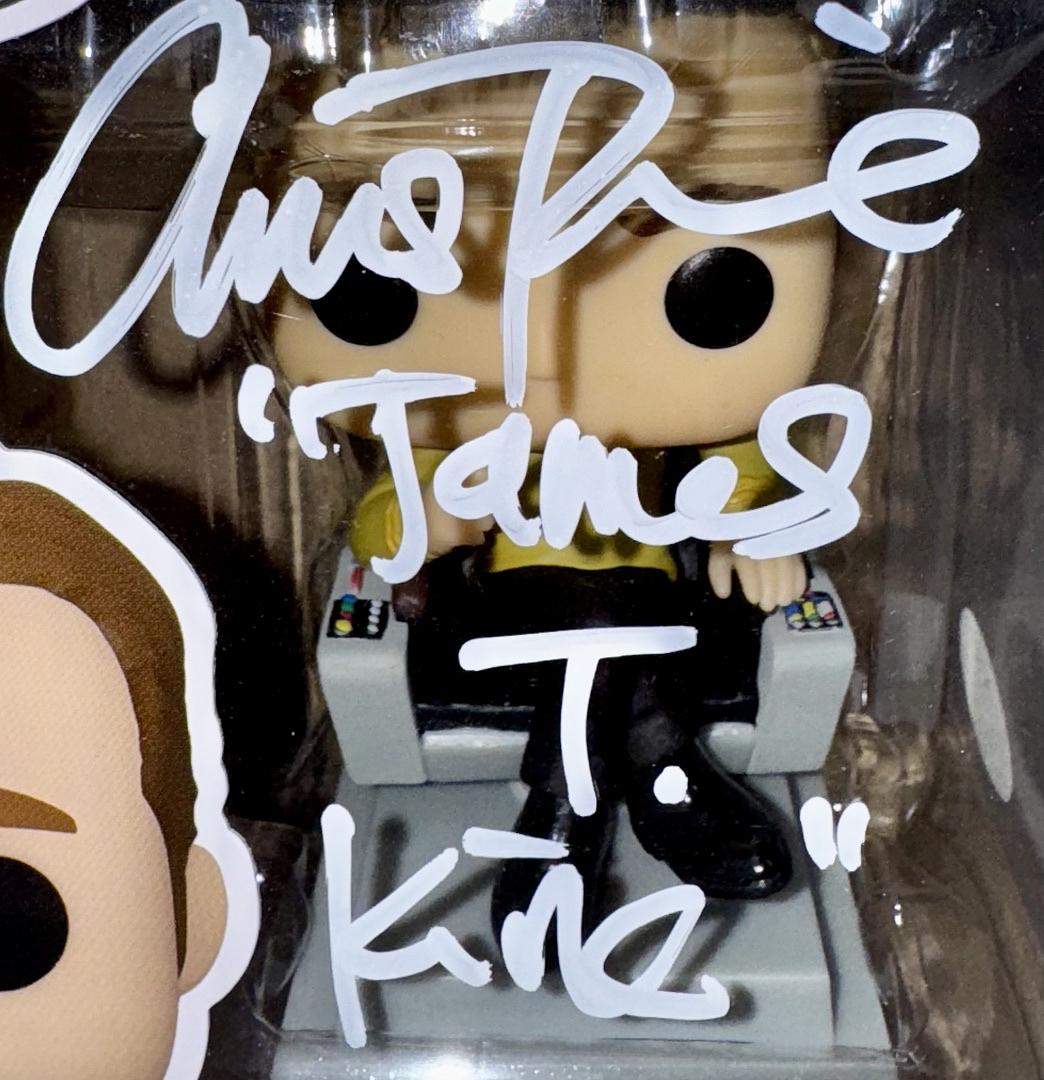 Chris Pine Signed Funko Pop "Captain Kirk" (Star Trek) w/Character Name - JSA COA