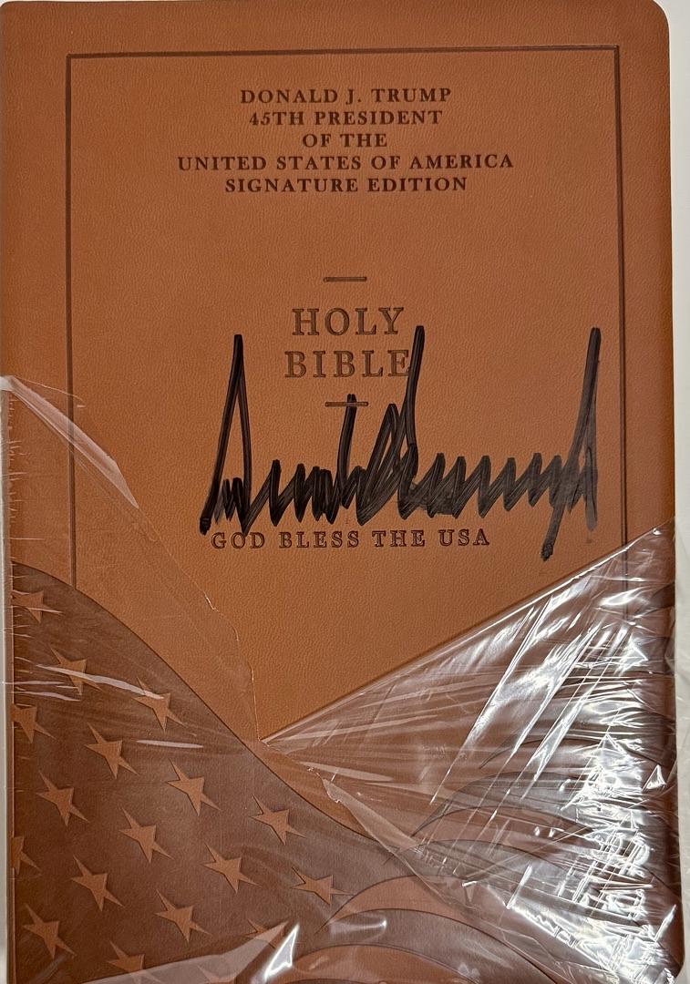 Donald Trump Signed Bible 45th/47th President Signature Edition JSA COA and full letter of authenticity