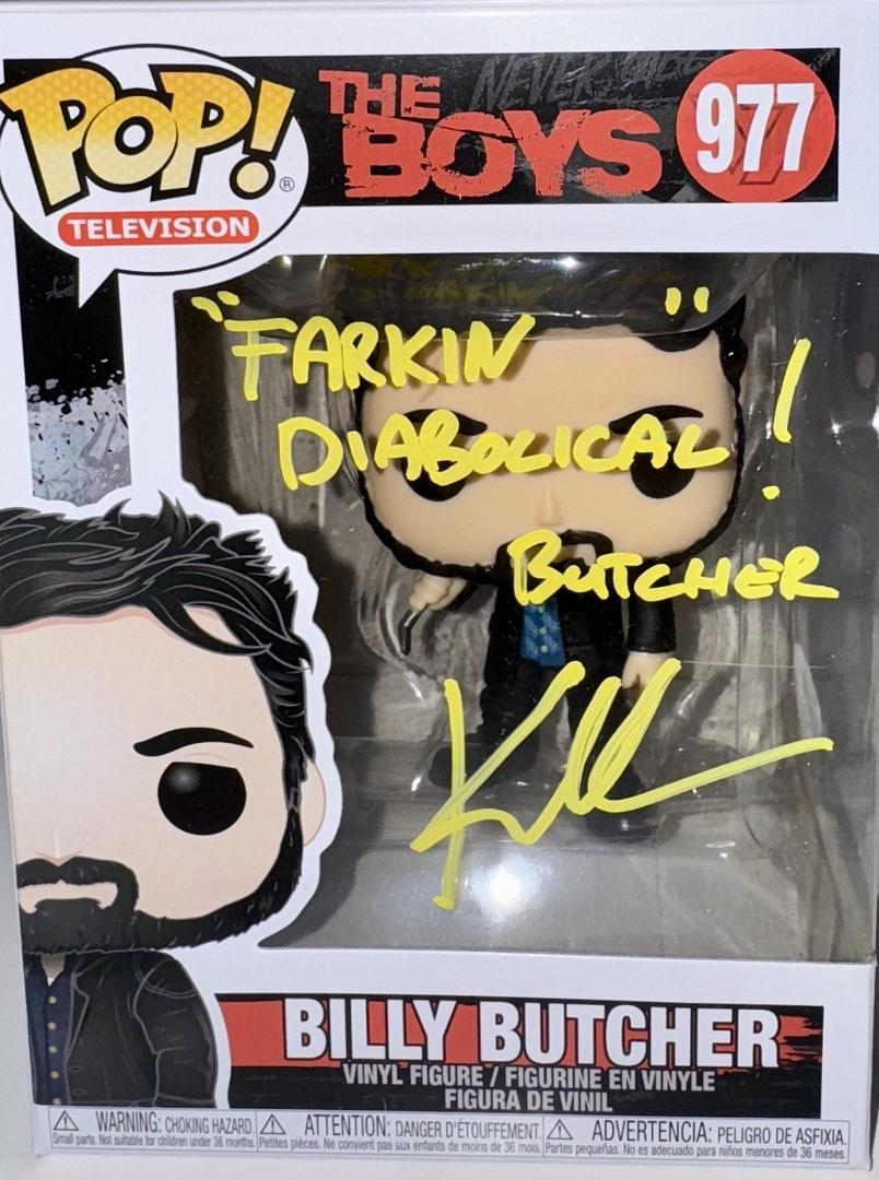 Karl Urban Signed Funko Pop #977 "Billy Butcher" The Boys w/Inscription - JSA COA