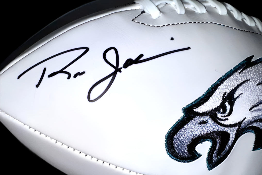 Ron Jaworski Signed Eagles Logo White Football - Schwartz COA