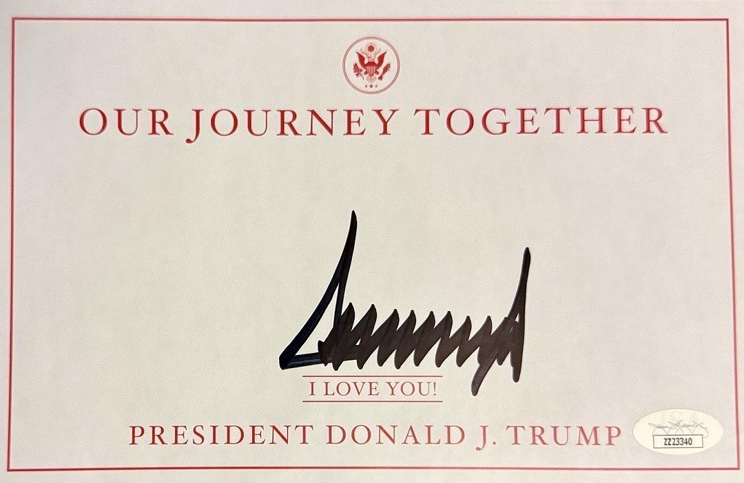 Donald Trump Autographed Book Our Journey Together Signed Bookplate - JSA COA #02
