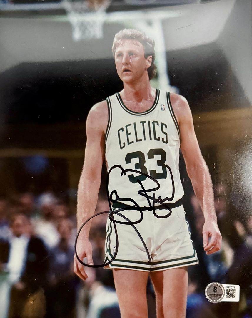Larry Bird Signed 8x10 Photo Boston Celtics - Beckett COA