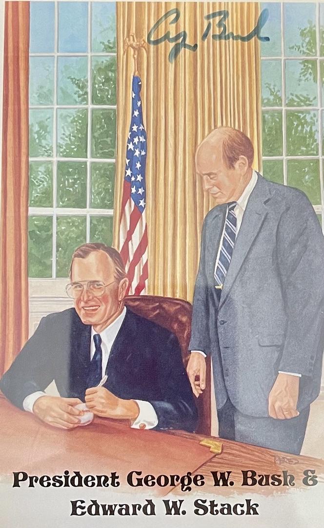 George Bush Signed 1989 Perez-Steele Card - SGC