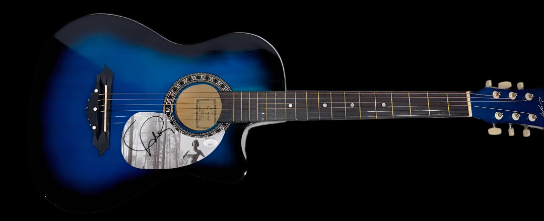 Taylor Swift Signed Black/Blue Guitar JSA COA #01