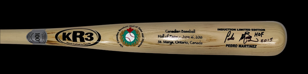 Pedro Martinez Autographed Limited Edition Blonde Canadian Baseball HOF Bat w/Inscription #8/100 *VERY RARE*
